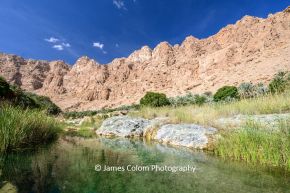 Clear pools of water at Wadi Tiwi, Oman