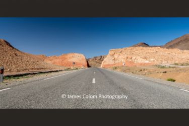 Remote stretch of the N23 road from Ouarzazate to Demnat, Morocco
