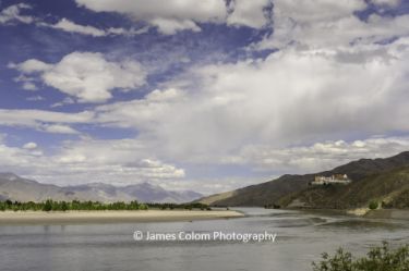 Tibetan Buddhist Temple on the Yarlung Zangbo River, near Lhasa, Tibet, China