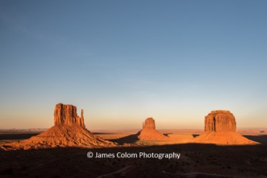 The Mittens and Merricks Butte at sunset, Monument Valley, Arizona and Utah
