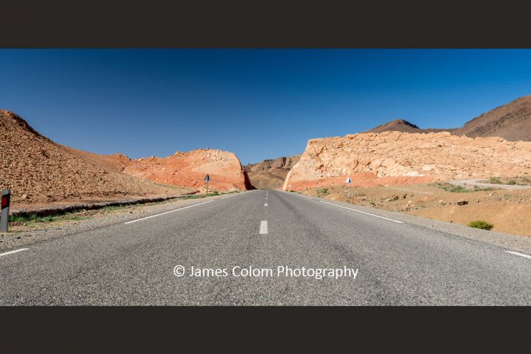 Remote stretch of the N23 road from Ouarzazate to Demnat, Morocco