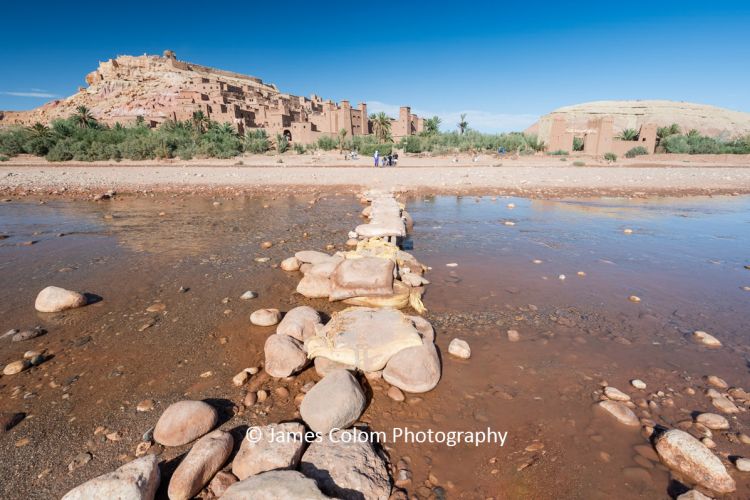 Walkway over Asif Ounila to Ait Ben Haddou Unesco World Heritage Site, Morocco