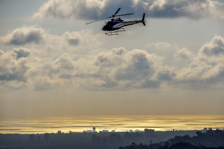 Hollywood Sign Lookout Helicopter