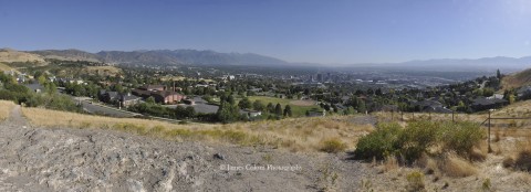 Salt Lake City cityscape from Ensign Peak