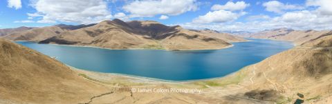 View of Lake Yamdrok near Lhasa, Tibet, China