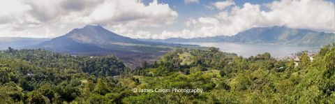 View of Mount Batur and Caldera Walls and Lake, Bali, Indonesia