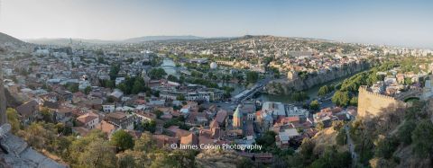 Sunset over Tbilisi City Centre from Narikala Fortress, Georgia