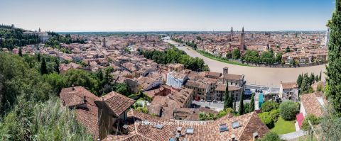 Verona City as seen from Top of Castel San Pietro