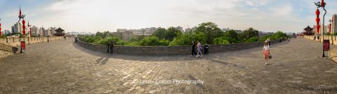 Panorama on Xian City Wall, South East Gate, Xi'an, China