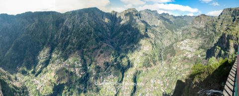 Panorama of Curral das Freiras from Miradouro Eira do Serrado, Madeira, Portugal